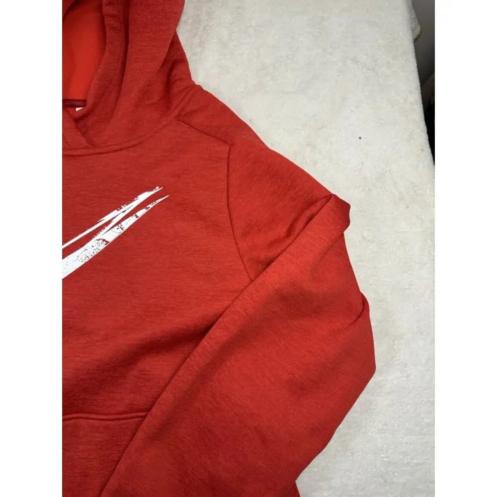 Nike Therma-FIT Boys Large Red Pullover Hoodie Baseball Swoosh Fleece